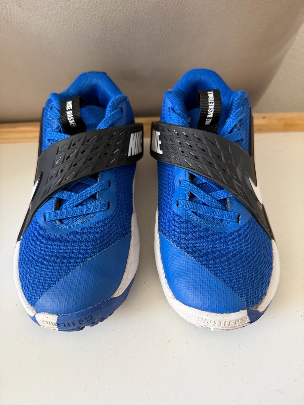 Nike Kids Blue and Black Slip-On Sneakers with Strap